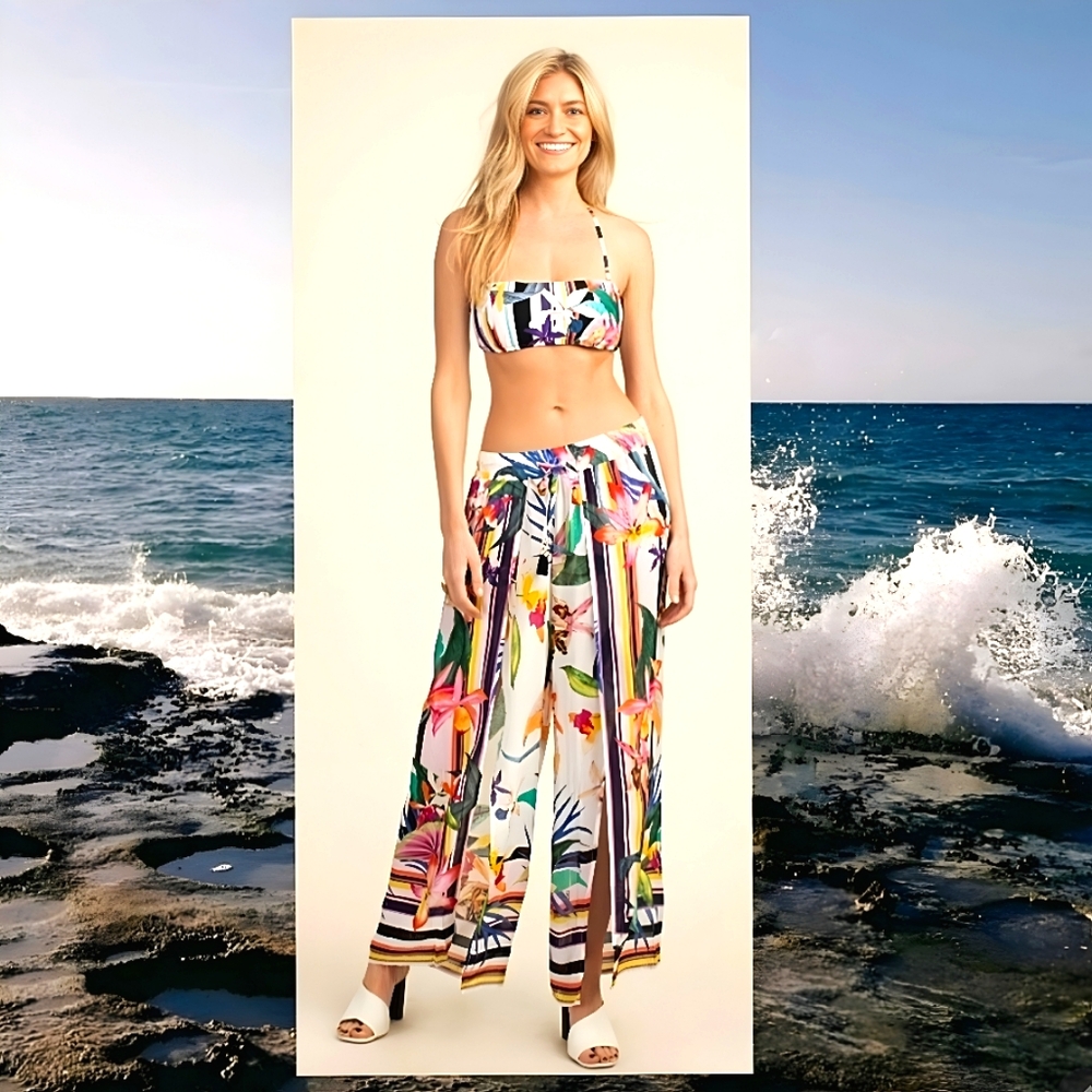 Trina Turk Summer Treasure Cove Tropical Print Beach Pants